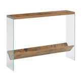 Convenience Concepts SoHo Glass Console Table 42 - Modern Sofa Table with Storage Shelf, Narrow Entryway Hall Table for Living R