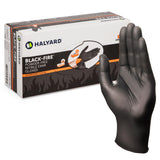 HALYARD Black-FIRE Nitrile Exam Gloves w/Quick Check, Breach Detection, Powder-Free, 5.5 mil, 9.5 Inches, Black/Orange, X-Large,