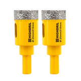 Dry Diamond Core Drill Bit,HIGHDRIL 2pcs Diameter 25mm 1 with Triangle Shank Vacuum Brazed Hole Saw for Concrete Granite Marble 