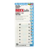 RediTag Numbered Tabs, 1120 PrePrinted Divider Tabs, Permanent Adhesive Index Labels, 7/16 x 1, 104 Tabs Per Pack, (B31002)