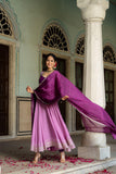 Gosriki Women'S Rayon Blend Solid Anarkali Kurta With Pant & Dupatta (Kuspari Lavender-Gs_Xl_Purple_X-Large),Lavender,,B0DPZ8KWH9