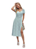 Toplot Dresses For Women Floral Print With Puff Sleeve (T-Dress-5006-Sky-S),Sky,,B0B3DDWCLL