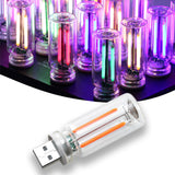 Dozyix Retro Car USB Night Light, Touch Dimmable Glass Bottle Lights, Plug in USB Cars Interior Light, Mini LED Bulb for Car, Ca