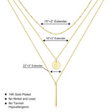 Vjoypro Layered Gold Initial Necklaces for Women, 14K Gold Plated Pendant Initial G Letter Layering Bar Pendnat Necklace Gold Y-