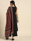 Gosriki Women'S Cotton Blend Straight Solid Kurta With Palazzo & Dupatta (Manjiri Black-Gs_L_Black_Large),Black,,B0D4J6S1XF