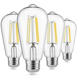 Gozelux Edison Light Bulbs 60W Equivalent, Dimmable Vintage LED Light Bulbs, E26 Medium Base, Cool White 4000K, ST58, 6W, 750LM,