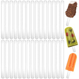 30 Pieces Gold Popsicle Sticks 4.5 Inch Acrylic Cakesicle Sticks Reusable Ice Pop Sticks Plastic Popsicle Sticks for DIY Cake Po