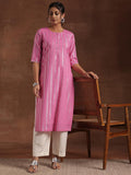 Libas Women'S Cotton Straight Kurta (29195_Pink Pink S