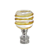 Aspen Creative 24012 Clear with Yellow Line Glass Lamp Finial in Nickel Finish, 2 Tall (1 Pack), Clear & Yellow