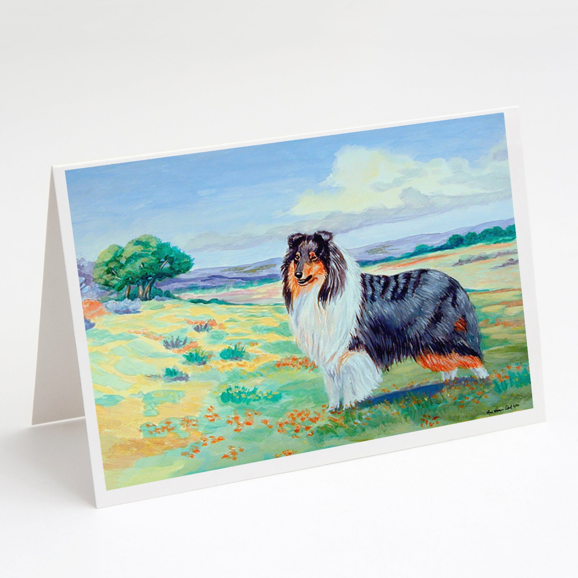 Collie Greeting Cards And Envelopes Pack Of 8