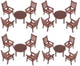 Garneck 4 Sets Miniature Dollhouse Table and Chairs Miniature Doll House Mini House Table and Chair Plastic Tiny Kitchen Furnitu