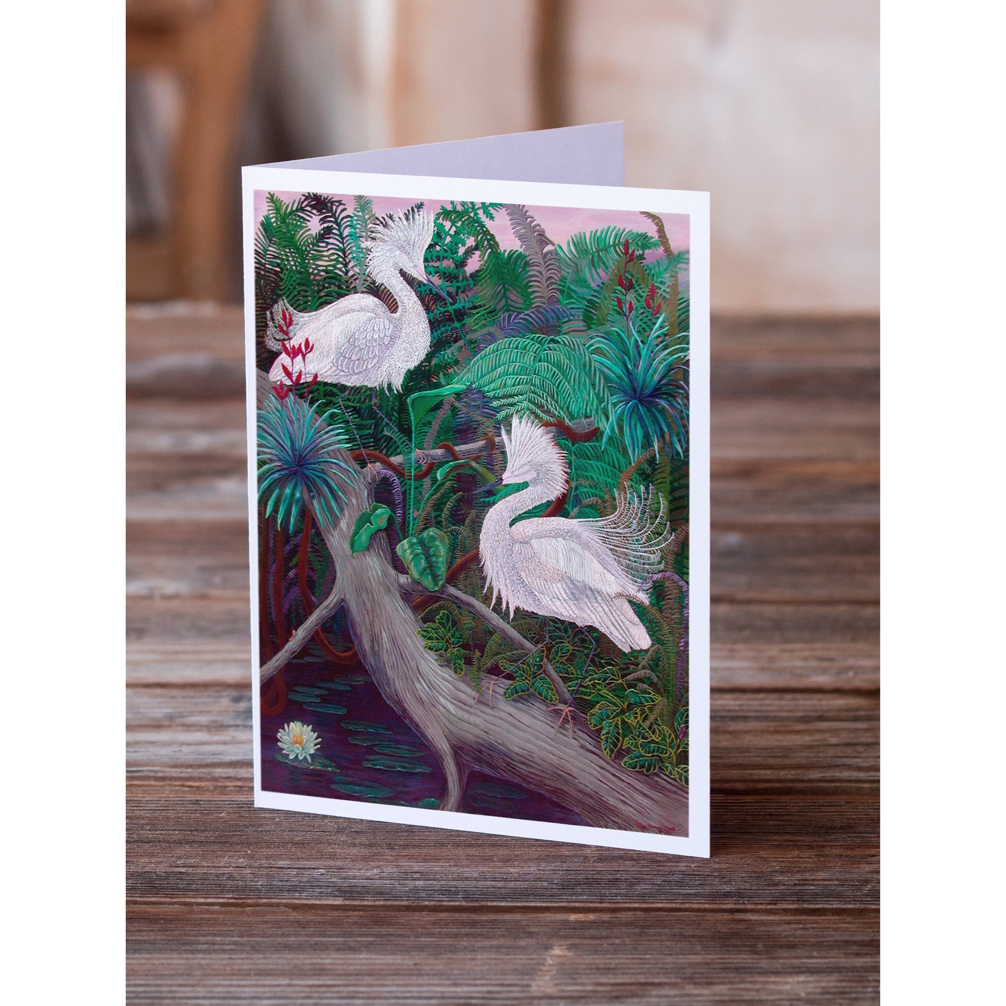 Bird - Egret Greeting Cards And Envelopes Pack Of 8