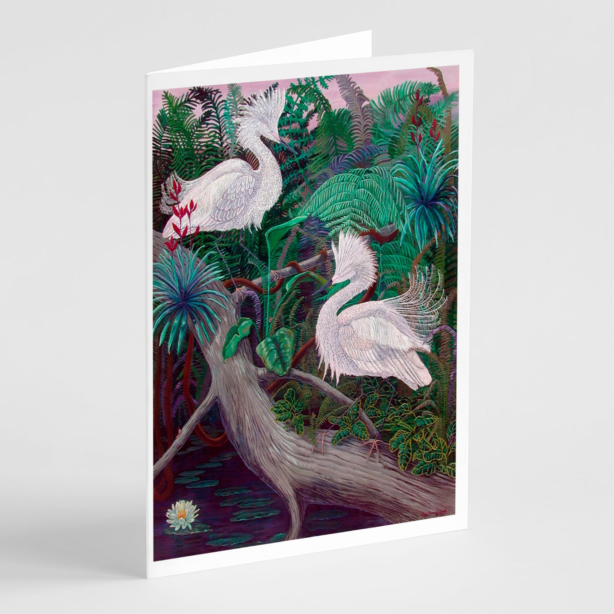 Bird - Egret Greeting Cards And Envelopes Pack Of 8