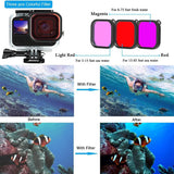 Accessories Kit for Gopro Hero 13 12 11 10 9 Black Waterproof Housing Silicone Case Glass Screen Protector Bundle for Go pro Gop