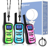 Qniglo Kids Walkie Talkies Rechargeable with USB Charger, 3 Pack Walki Talki for 3-12 Years Old Boys Girls Toys Gifts, Walkie-Ta
