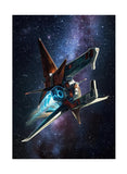 Katomula 100 MTG Card Sleeves with 100 Inner Sleeve, Textured Back Art Sleeves, Fit Standard Size Cards-Spaceship