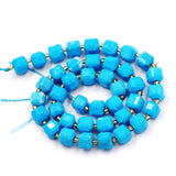 Malahill Wholesale Natural Faceted Stone Beads for Jewelry Making Sold per Bag 5 Strands Inside Cube Dark Blue Howlite Turquoise