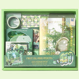 Hav Creation Mist Island Poems Scrapbook Gift Set, Green Stationery Collection With Notebook, Paper, Stickers, Cards And Envelop