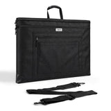 JusArt Art Portfolio Bag, 18x24 Foldable Light Weight Portfolio Folder Case with Adjustable Shoulder Strap, Leather Corners, Wat