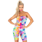 Rainbow Camo Mesh Strapless Ro - Sml/Med / Multicolor