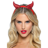 Latex Glitter Devil Horn Headb - O/S / Red