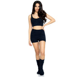 3 Pc Ultra-Soft Cozy Knit Crop - Sml/Med / Black
