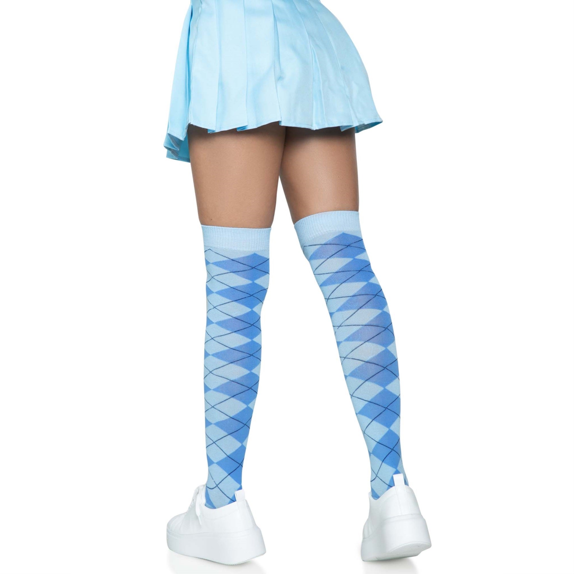 Argyle Knit Over The Knee Sock
