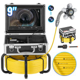 VEVOR Sewer Camera with 512Hz Locator, 98 ft/30 m, Self-Leveling Drain Inspection Camera with 9 1080P HD Screen, 36X Zoom, Snake