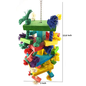 alfyng Bird Parrot Knots Block Tearing Chewing Toy, Multicolored Wooden Bird Parrot Toy Suitable for Macaws cokatoos, African Gr
