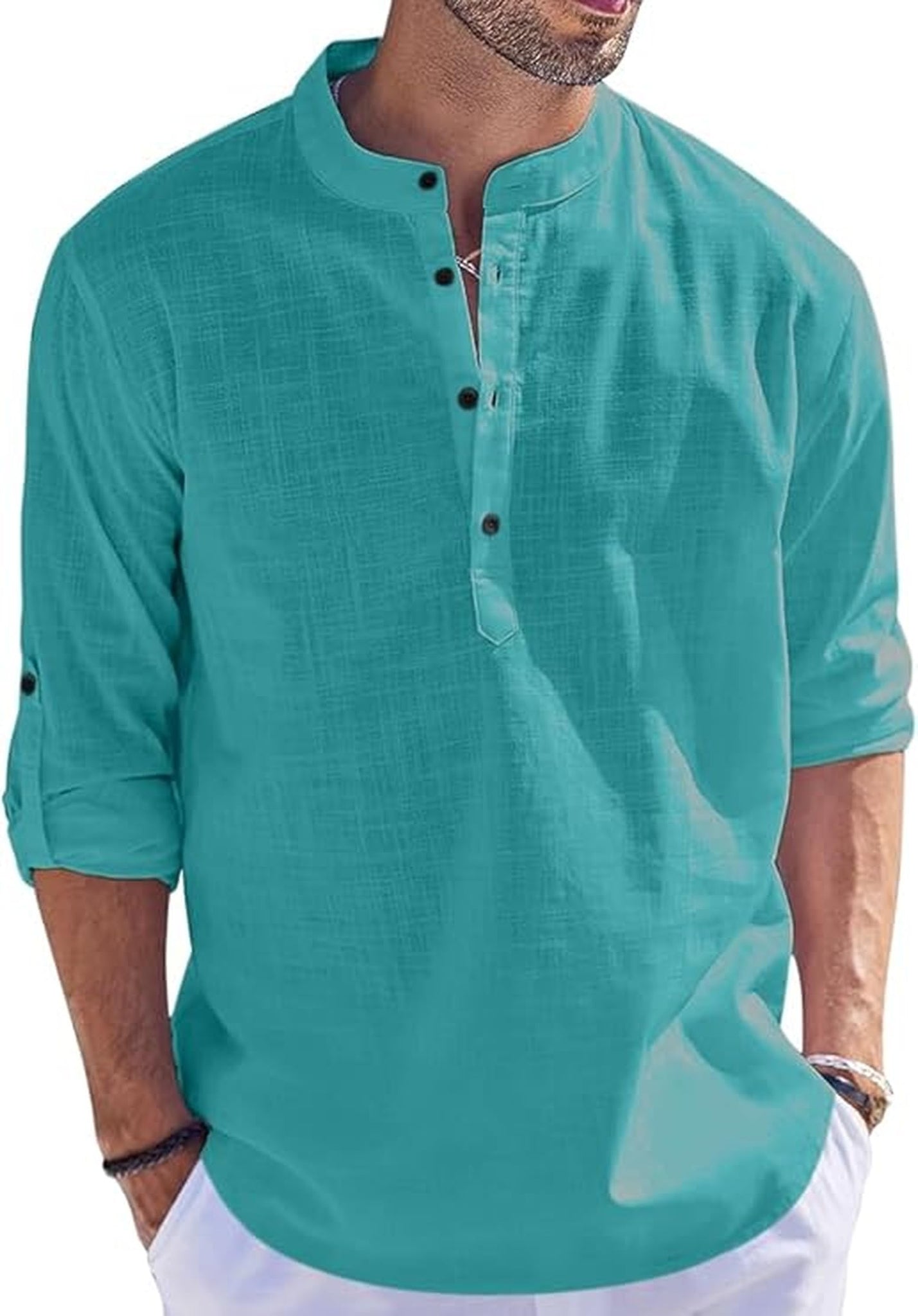 Bellstone Men'S Cotton Blend Solid Regular Fit Kurta (Kurta1500_Single_Rama_L