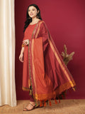 Gosriki Women'S Rayon Viscose Solid Straight Kurta With Pant & Dupatta (Shamshera Orange-Vks01-Gs_Xl_Orange_X-Large),Orange,,B0F13SKZ33
