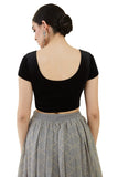 Soch Womens Black Velvet Princess Cut Solid Blouse Black 36
