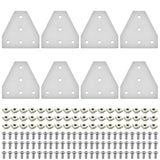 Seekliny 8pcs 3030 Brackets T Plate Connector Joint Plate T Slot Hardware V Slot Accessories 3030 Aluminum Extrusion Bracket Sil