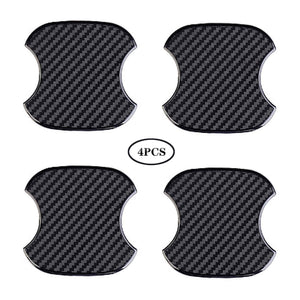 Worcas 4Pcs Universal 3D Carbon Fiber Car Door Handle Paint Scratch Protector Sticker Auto Door Handle Cups Protective Pad (M)