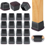 24 Pcs Extra Large Square Chair Leg Floor Protectors, Silicone Chair Leg Protectors for Hardwood Floors, High Elastic Chair Leg 