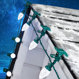C9 Christmas Lights Outdoor with 100 Spring Clips 81FT 100 LED, C9 String Lights Waterproof Connectable Commercial Grade for Out