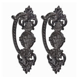 Sungmor 2PC Solid & Sturdy Cast Iron Gate Handles, Heavy Duty 8.7 Long Strong Barn Door Handles, Pretty Rustic Farmhouse Fence G