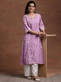Libas Women'S Cotton Printed A-Line Kurta (29013R Purple Purple S