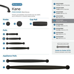 Amerock | Appliance Pull | Polished Nickel | 18 Inch (457 Mm) Center To Center | Kane | 1 Pack | Drawer Pull | Drawer Handle | C