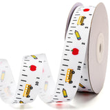 SEPGLITTER 20 Yards Back to School Ribbons, 7/8 Inch Wide School Themed Grosgrain Ruler Ribbon for Crafts Apple Pencil School Bu