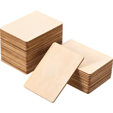 Boao Blank Wood Squares Wood Pieces Unfinished Round Corner Square Wooden Cutouts for DIY Arts Craft Project, Decoration, Laser 