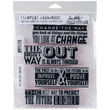 Stampers Anonymous Tim Holtz Motivation 2 Cling Rubber Stamp Set, Multicoloured