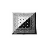 2In1 Double Color Bandana For Men & Women | Black & White Reversible Paisley Print Cotton Bandana | Dual Tone Headband, Neck S