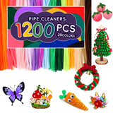 iFFkuwi 1200pcs Colorful Pipe Cleaners Bulk 12x0.24in, 20 Colors Chenille Stems - Craft Pipe Cleaners for Handmade Art and DIY D