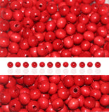 10mm Red Wooden Beads, 3mm Hole Round Wood Beads for Crafts, DIY Projects, Macrame, Garlands
