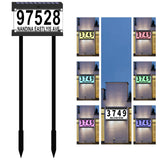 IVWVI Acrylics Solar Address Numbers for House, Address Sign with Double Stakes, Waterproof RGBW Color Changing, Lighted Modern 