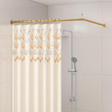 Yampos L Shaped Corner Shower Curtain Rod, 39 - 69 x 55 - 85 Adjustable 90 Degree Curved Bathroom Rod Square Rail No Sag with 12