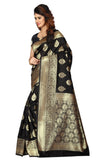 Sugathari Womens Banarasi Saree Pure Kanjivaram Silk Saree Soft New Ladies 2023 Design Wear Pattu Sarees Latest Cotton Party Sari Collections With Blouse Piece For Wedding Sadi (Pari 6 Black)