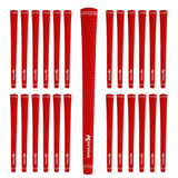 Karma Velour Red Standard Size Golf Grips for Men, 25 Piece Set, All Weather Velvet Style Rubber Replacement Grips for Golf Club