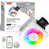 OREiN 4-in-1 Matter Smart Bathroom Exhaust Fan with Bluetooth Speaker, LED Light & Humidity Sensor, 110/160 CFM, Alexa/App/Remot
